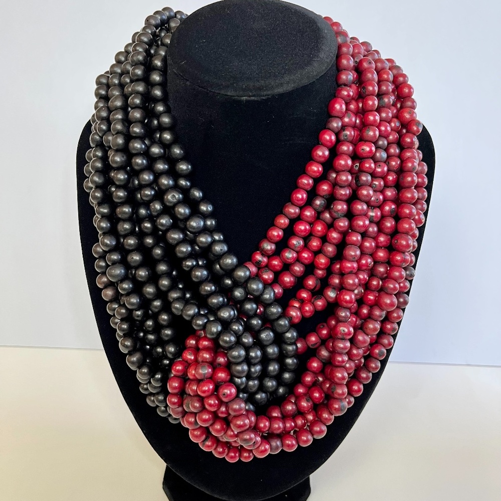 Monies Necklace Multistrand Beaded - No.001